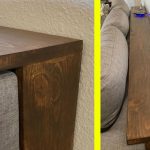 behind the couch table with outlet